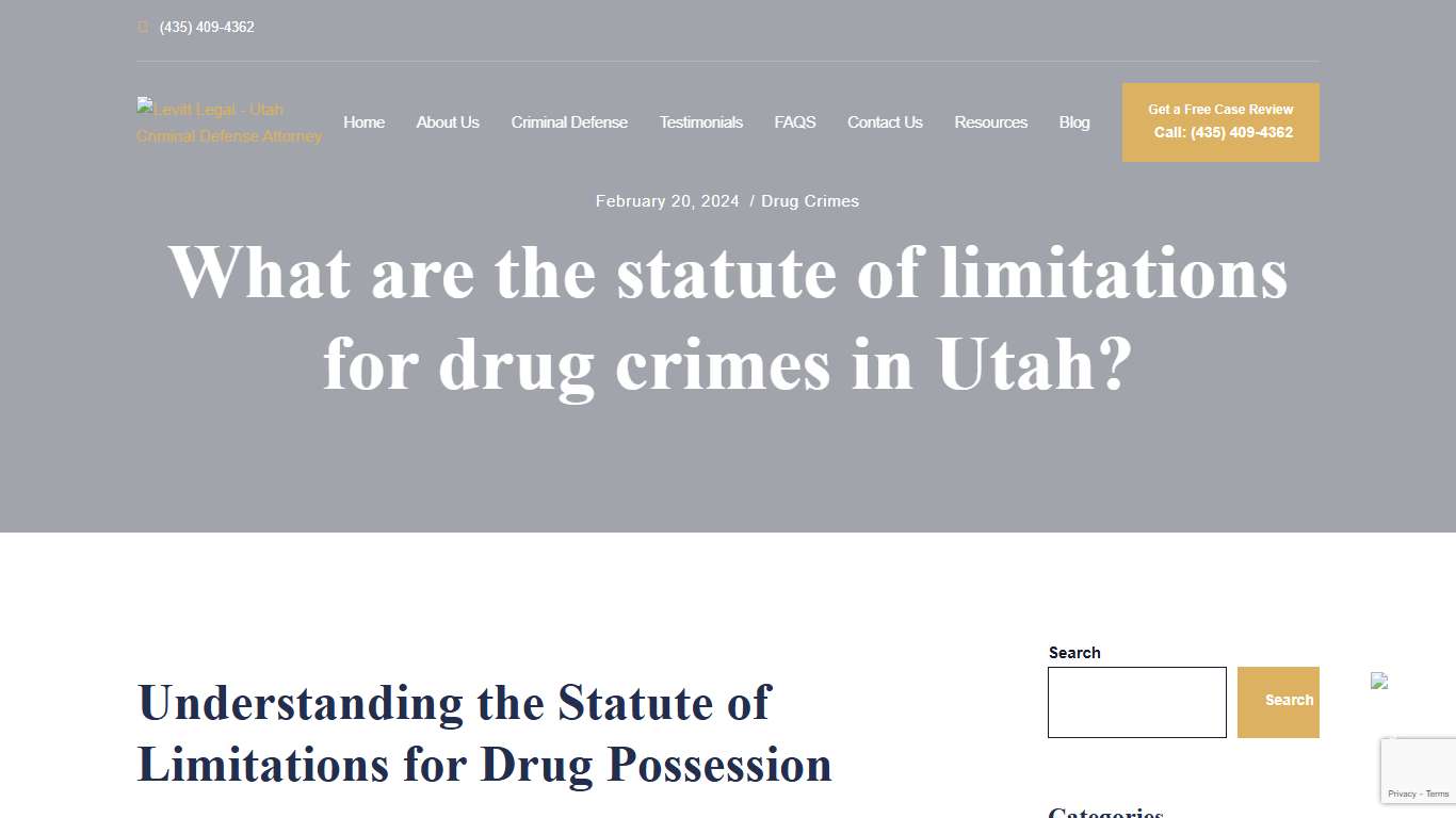 Statute of Limitations for Utah Drug Crimes Levitt Legal